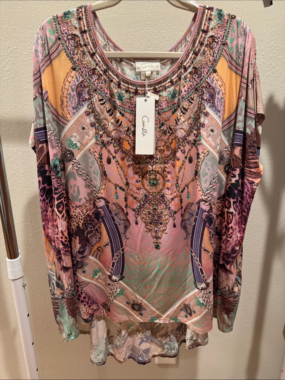 DO NOT BID. For Julia $349 CAMILLA Kitty Cat Club Loose Fit Tee! Sz XL - Picture 6 of 13